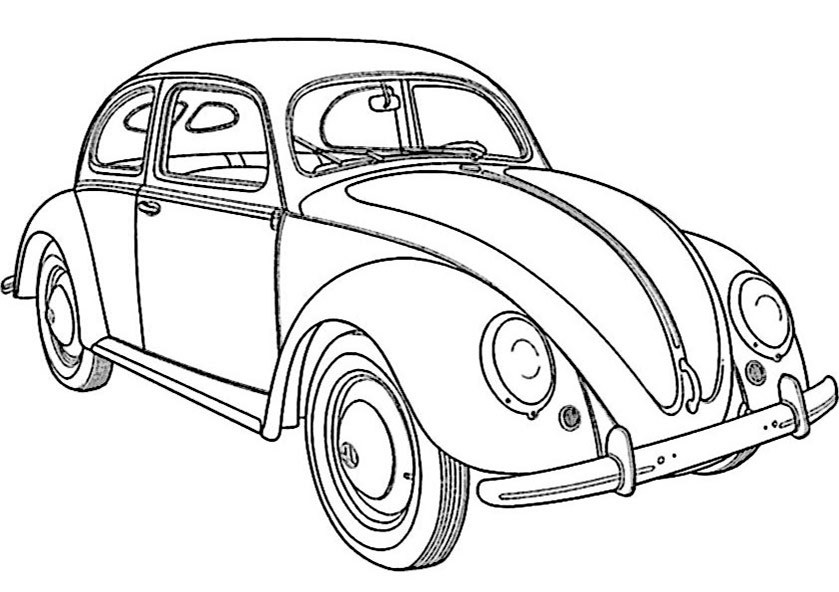 bilder zum ausmalen VW Käfer